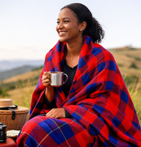 Authentic Maasai Shuka Blanket – Made in Kenya 🇰🇪